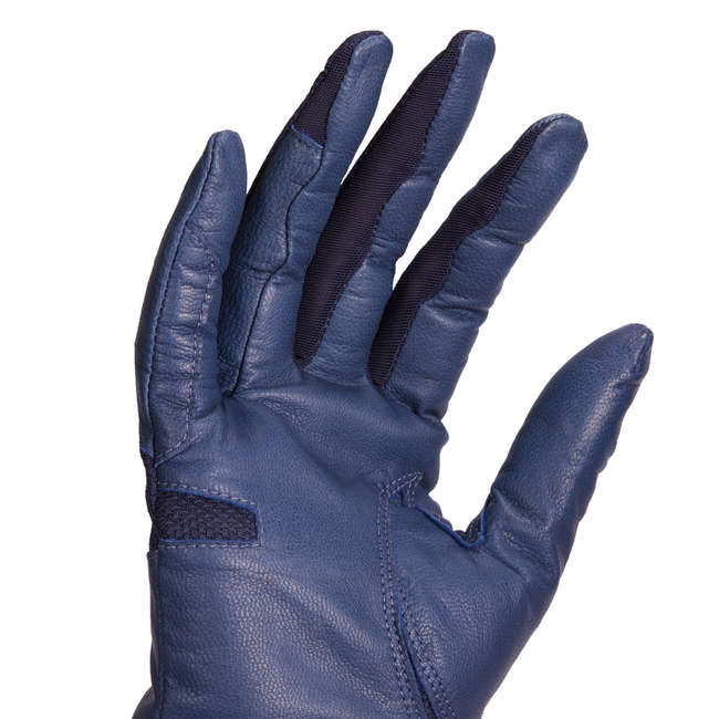 FOUGANZA Women's Horse Riding Leather Gloves 960 Navy...