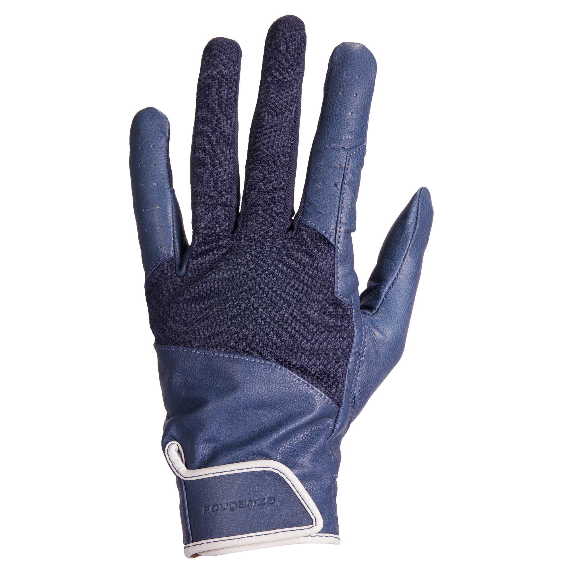 womens navy leather gloves