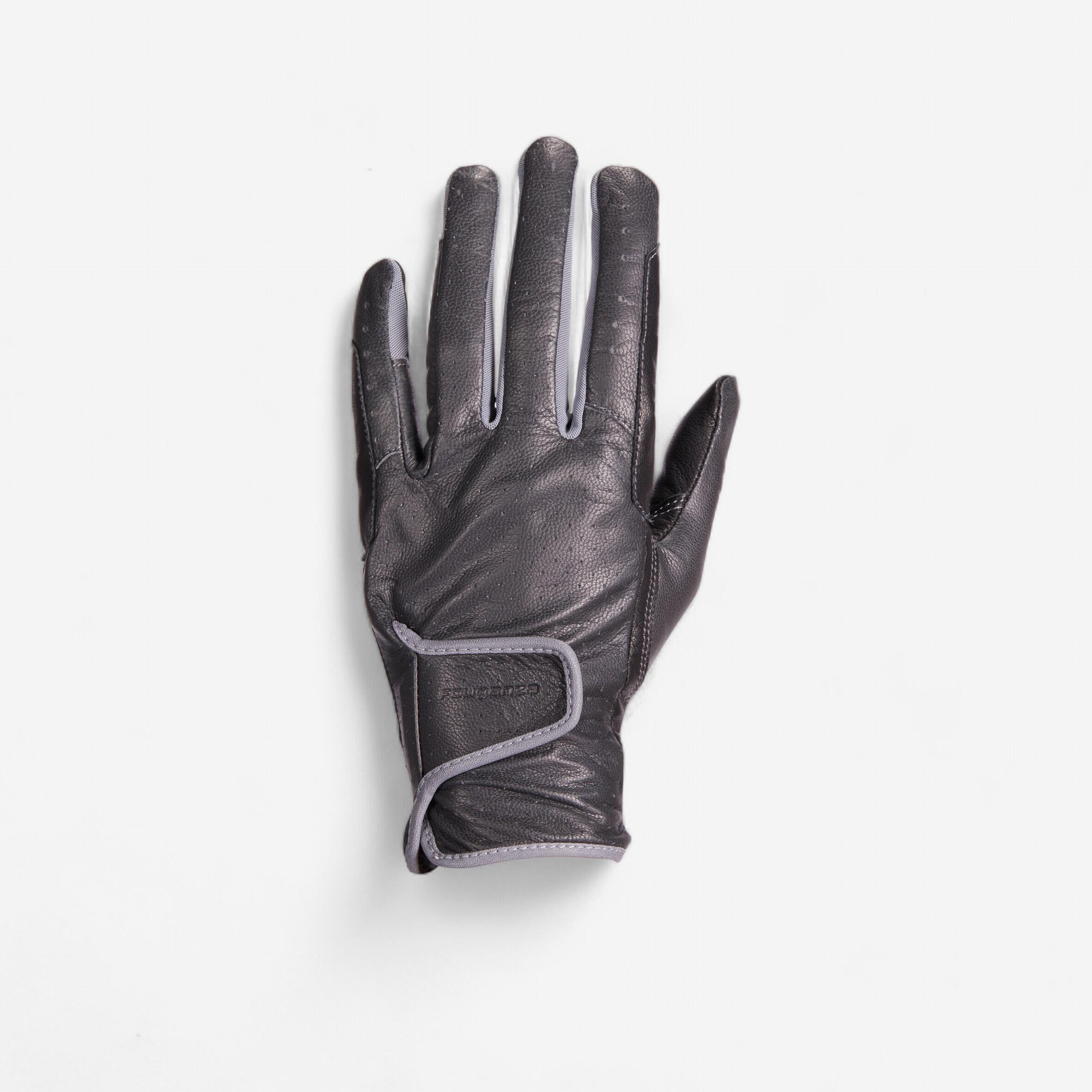 Women's 900 black leather riding gloves