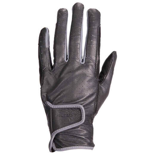 Women's Horse Riding Leather Gloves 900 - Brown