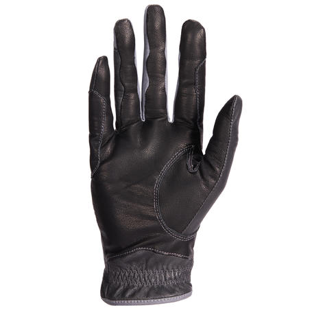 Жіночі рукавиці 900 для кінного спорту - Чорні