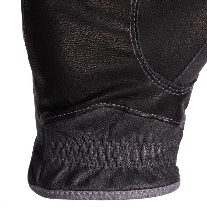 Gants cuir équitation femme 900 noir