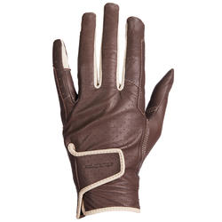 Gants cuir équitation femme 900 marron