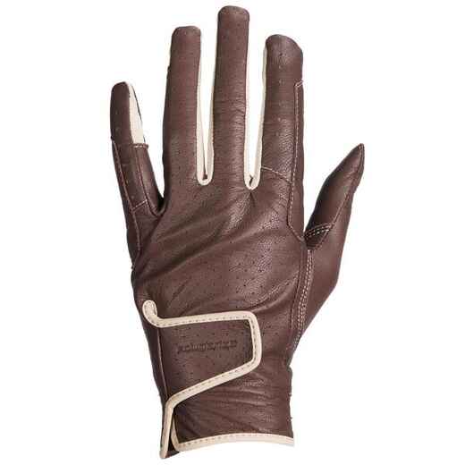 
      Women's Horse Riding Leather Gloves 900 - Brown
  