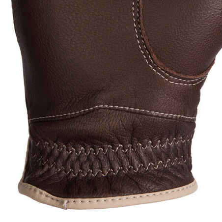 Women's Horse Riding Leather Gloves 900 - Brown