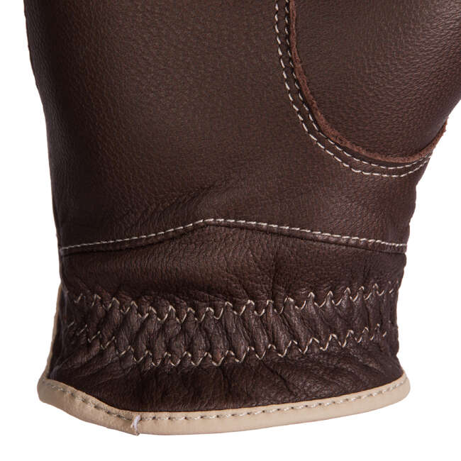 FOUGANZA Women's Horse Riding Leather Gloves 900 Brown...