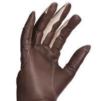 Women's Horse Riding Leather Gloves 900 - Brown