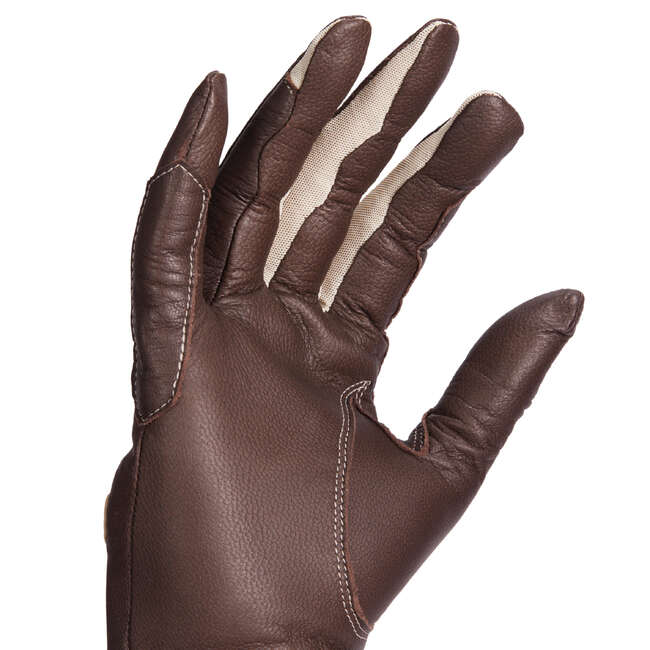 FOUGANZA Women's Horse Riding Leather Gloves 900 Brown...