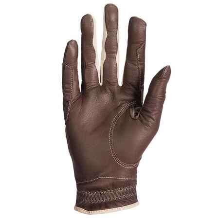 Women's Horse Riding Leather Gloves 900 - Brown