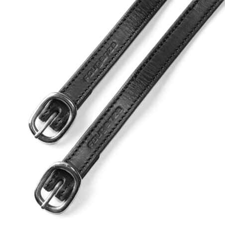 500 Horse Riding Leather Spur Straps - Black