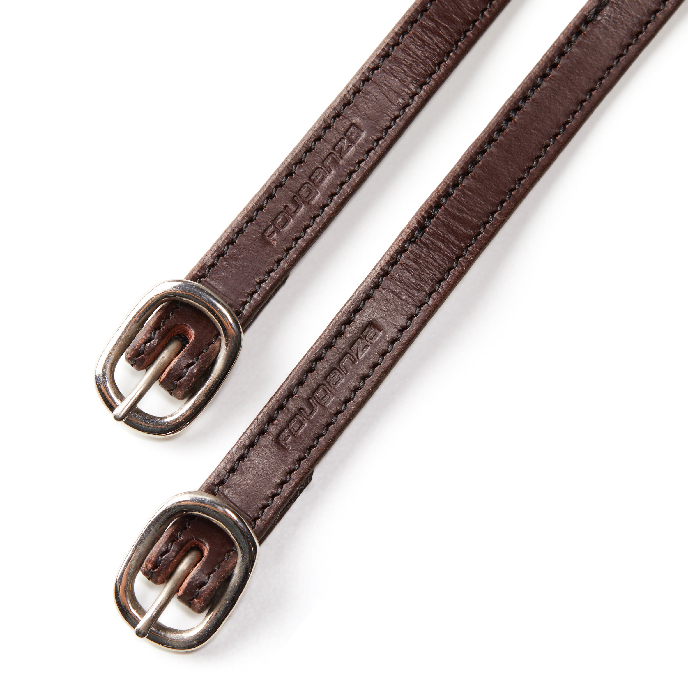 500 Horse Riding Leather Spur Straps - Brown 2/3