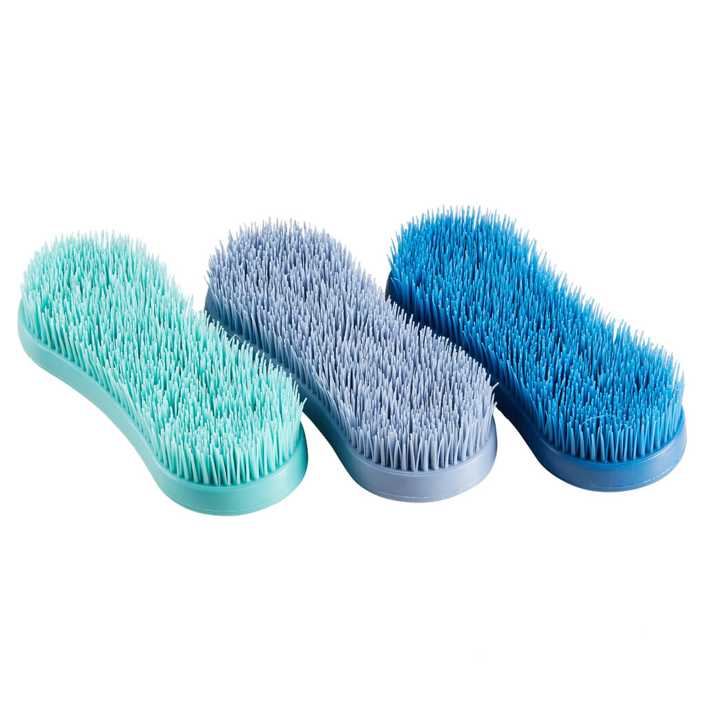 Magic Brush Horse Riding Brushes Tri-Pack - Turquoise/Mauve/Blue