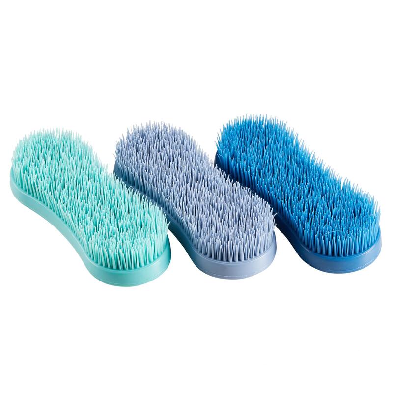 Borstels ruitersport Magic Brush set met 3 borstels (turquoise, paars en blauw)