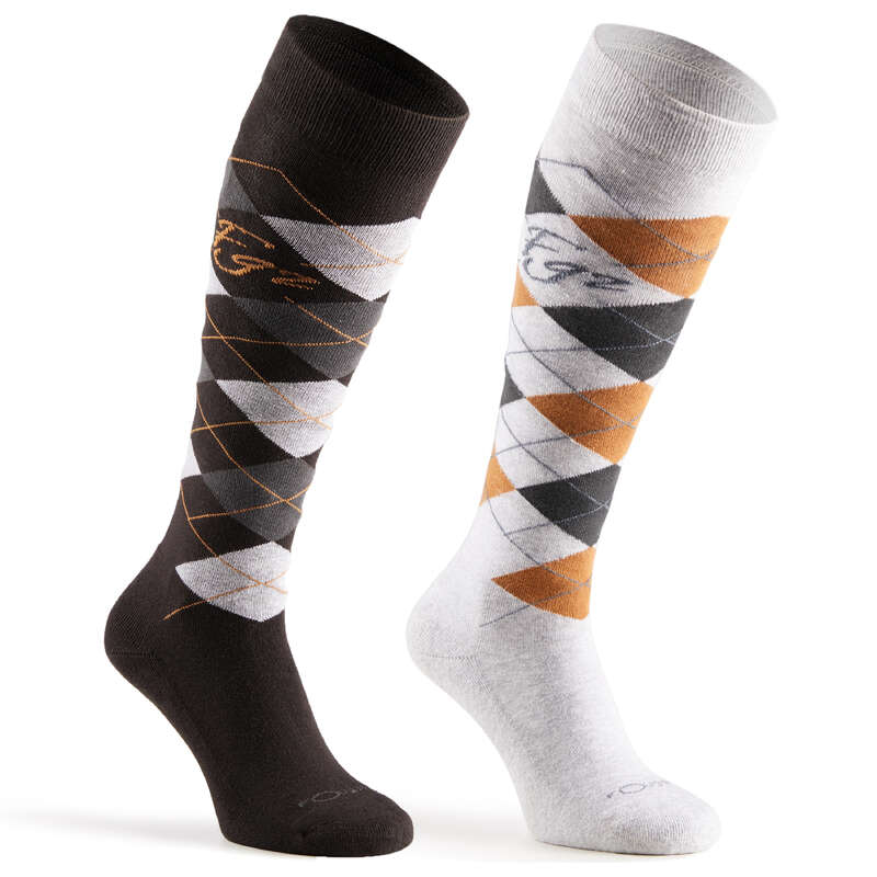 RIDING SOCKS ADULTE Horse Riding - Losanges Socks FOUGANZA - Horse Riding