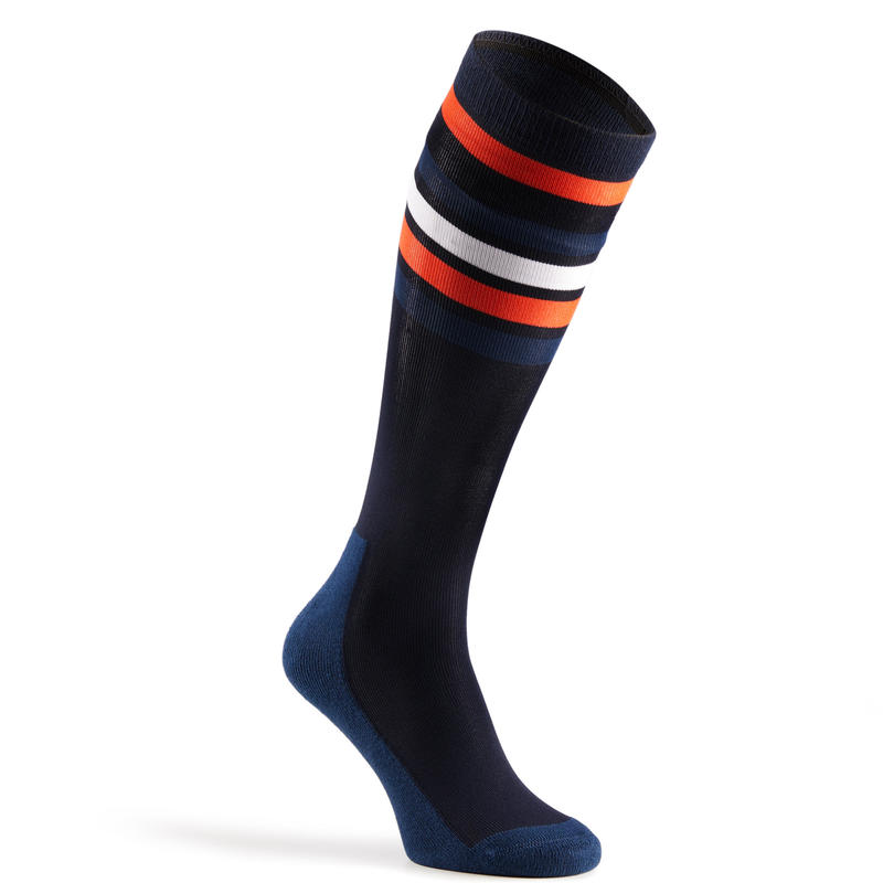 100 Adult Horseback Riding Socks - Navy/Red Stripes 100 Adult Horseback Riding Socks - Navy/Red Stripes