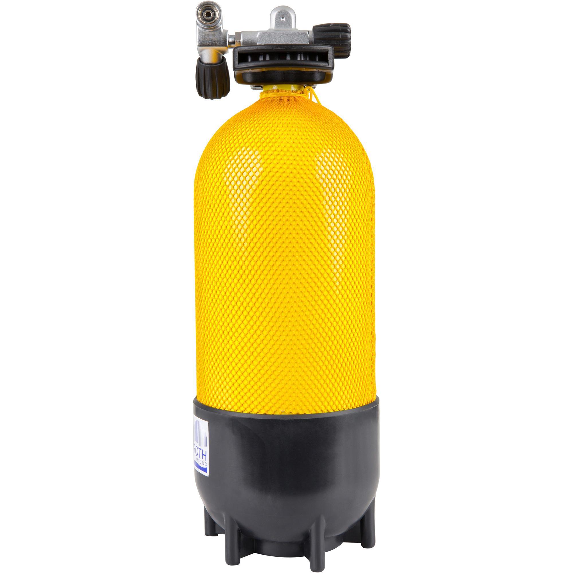 Scuba diving tank 12 L short 230 bars yellow