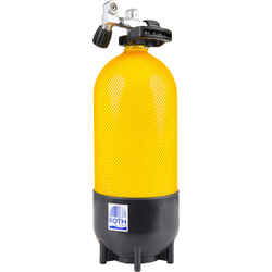 Short SCUBA diving tank, 12 litres 230 bar