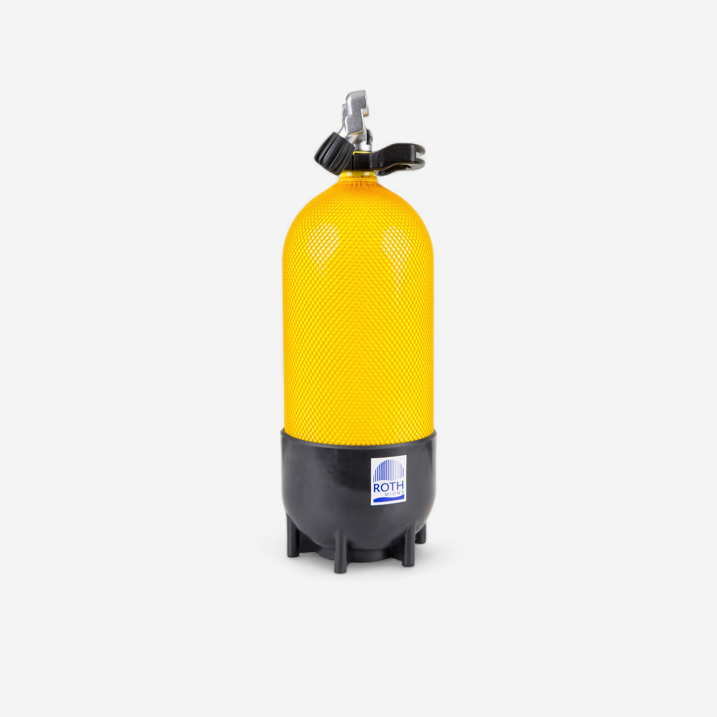 Bouteille de plongée sous-marine 12 l court 230 bars jaune - Plongée - ROTH- Clubs - Entreprises - Collectivités - Associations