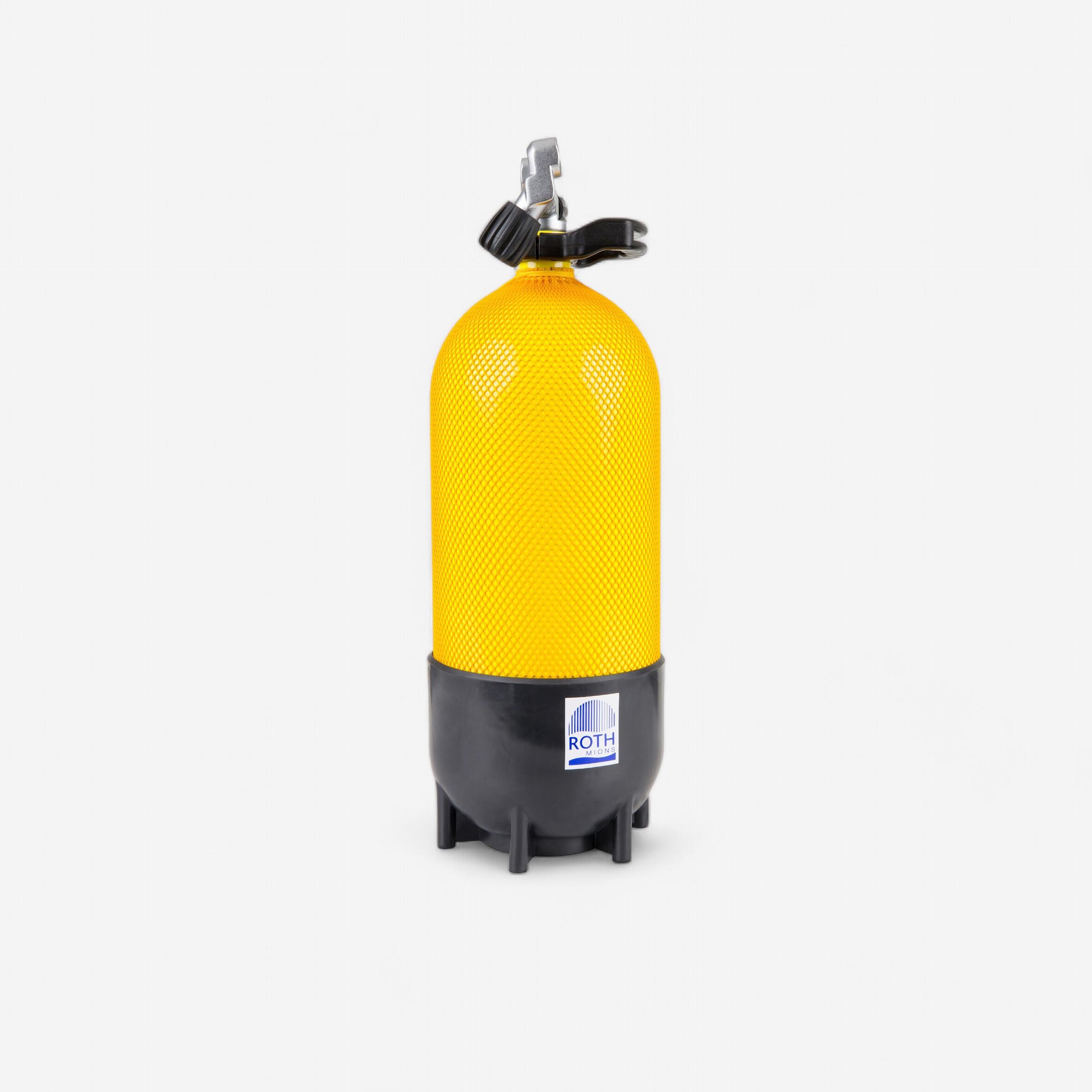 Duikfles voor diepzeeduiken 12 liter kort 230 bar geel 1/8