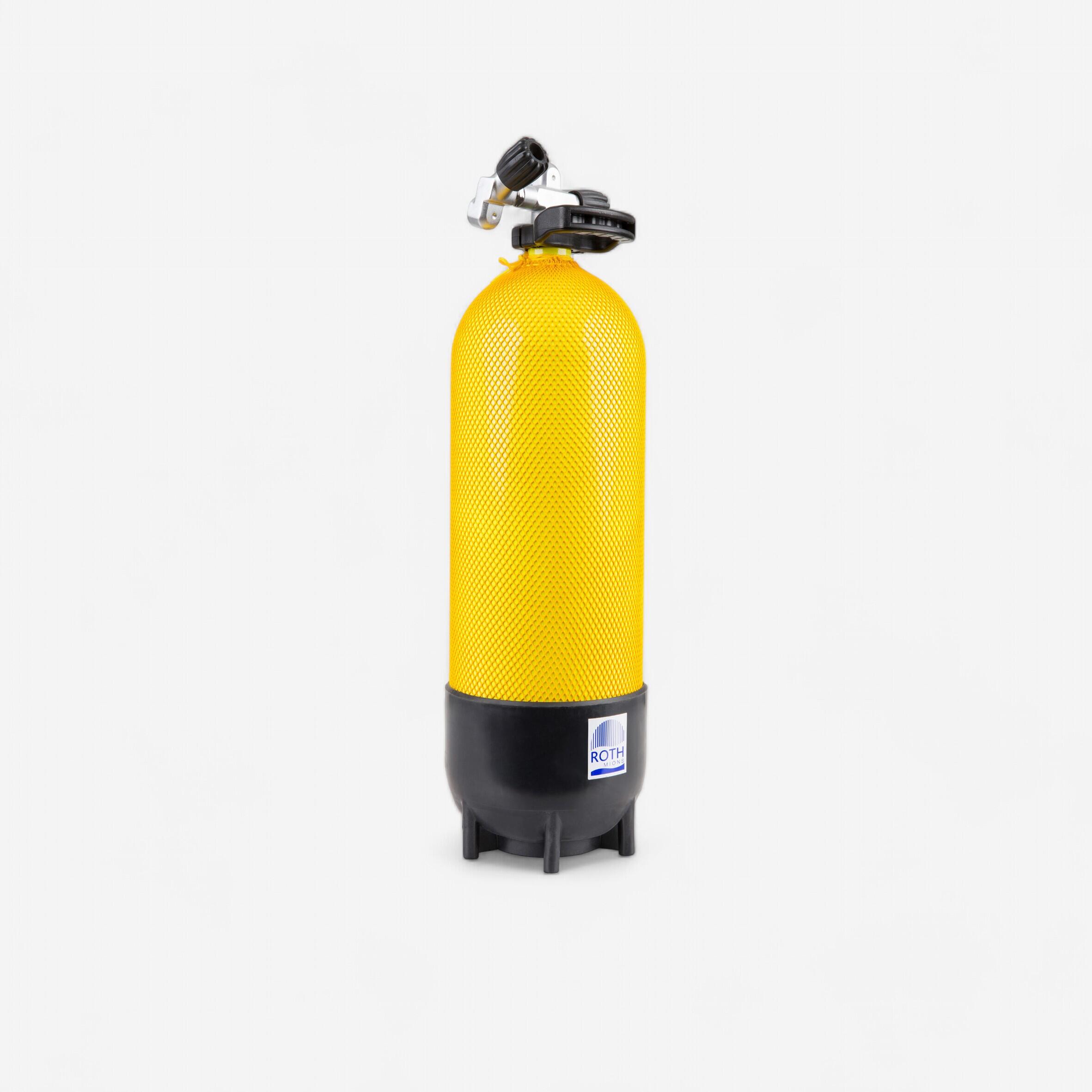 Duikfles voor diepzeeduiken 15 liter 230 bar geel 1/9