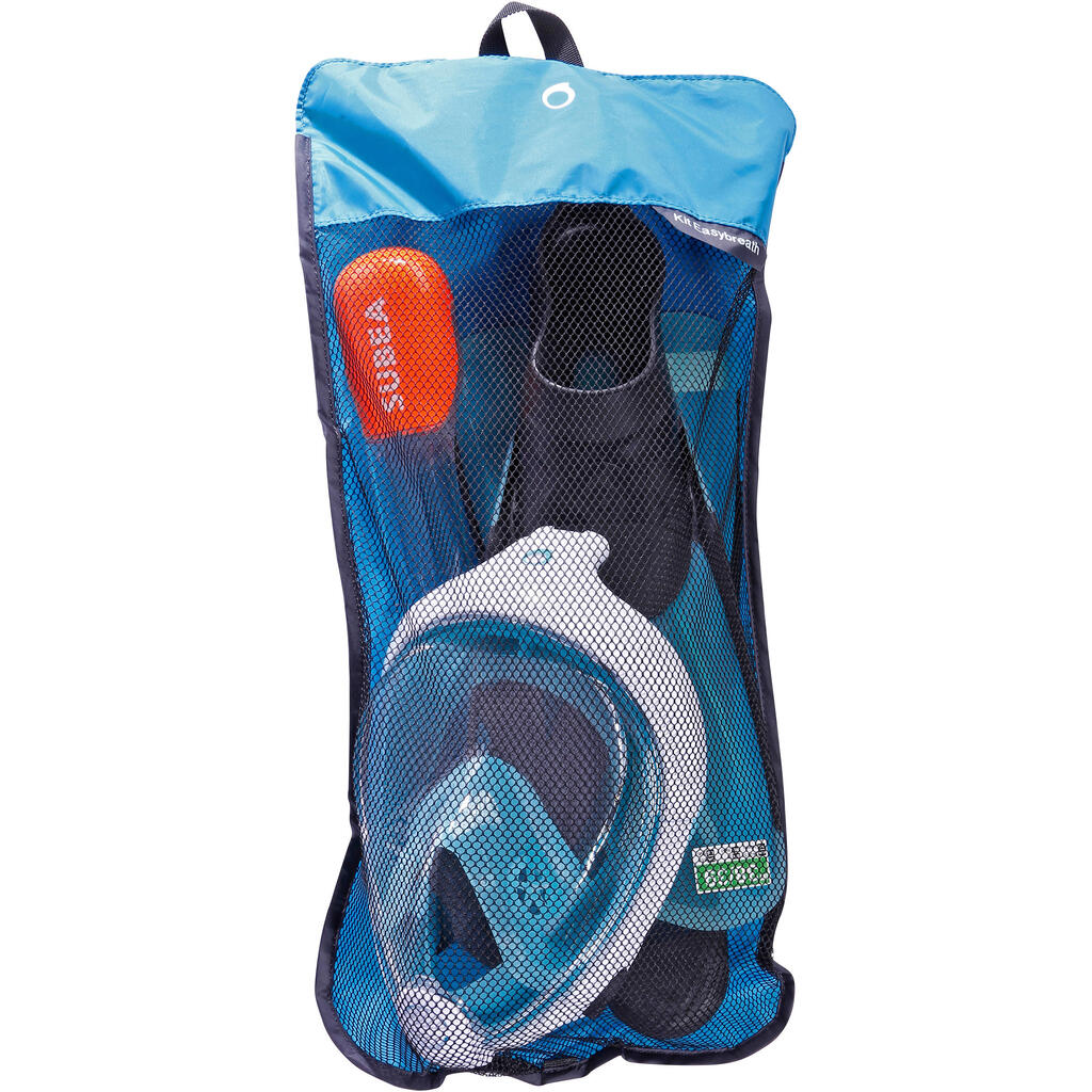 Schnorchel-Set Easybreath Maske und Flossen rosarot