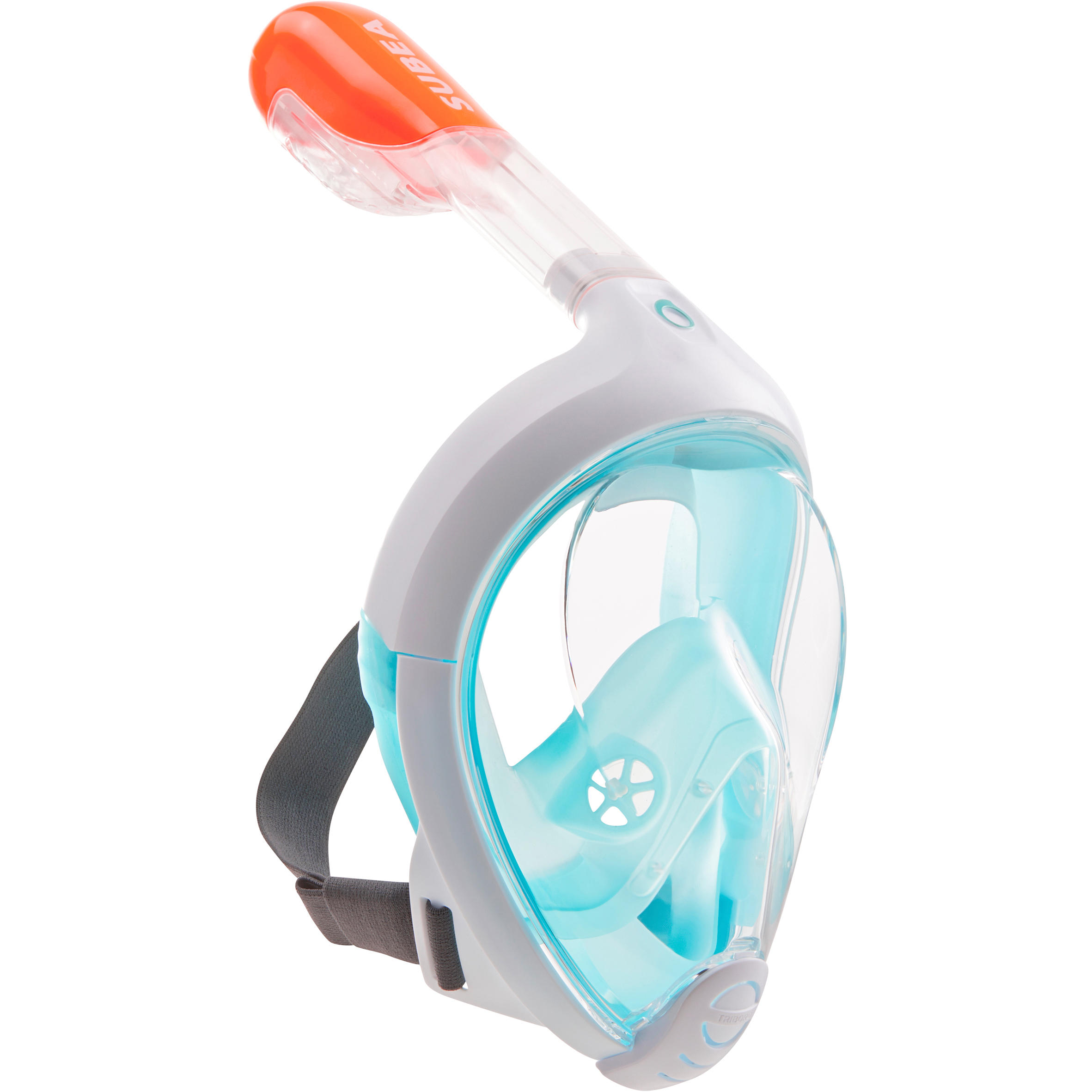 Easybreath Mask and Fins Snorkelling Set - Turquoise Blue Black 2/12