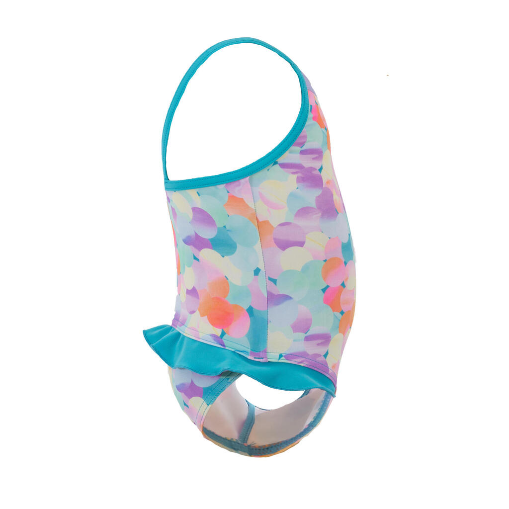 Light blue baby girl's one-piece Madina printed swimsuit