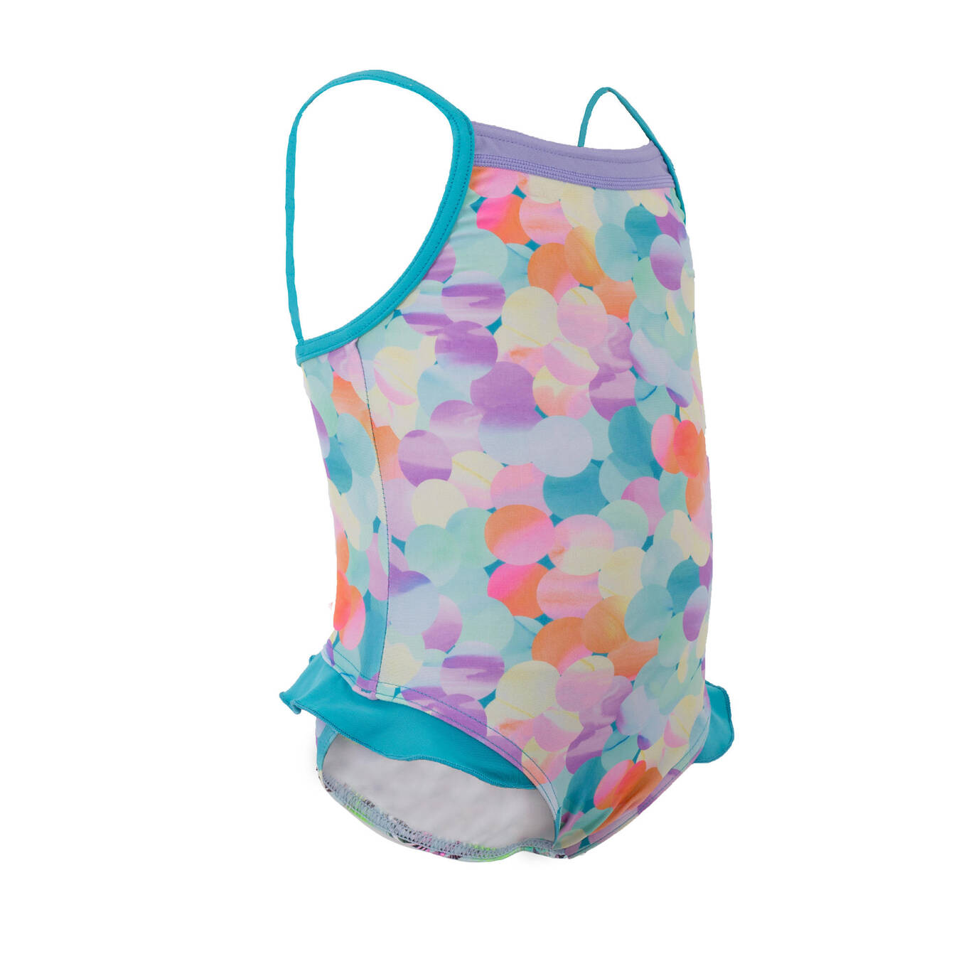 Light blue baby girl's one-piece Madina printed swimsuit