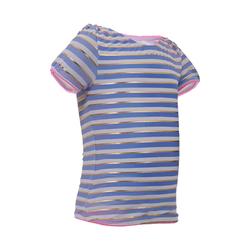 Maillot de bain bébé fille tankini top rayé imprimé bleu, blanc et or