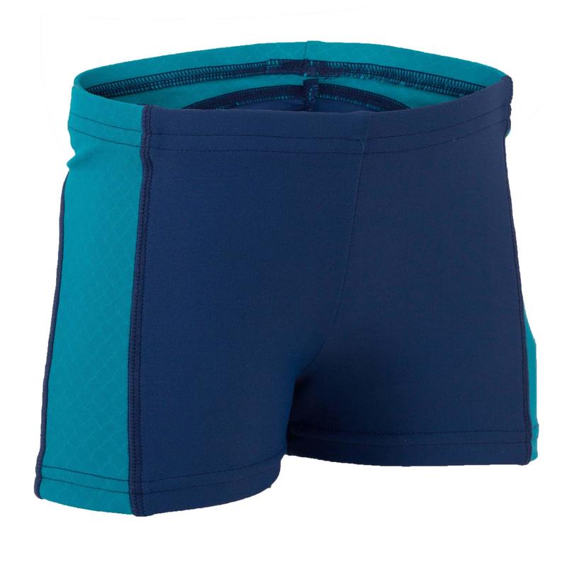 Traje de baño para bebé-niño tipo bóxer azul con piezas laterales Traje de baño para bebé-niño tipo bóxer azul con piezas laterales
