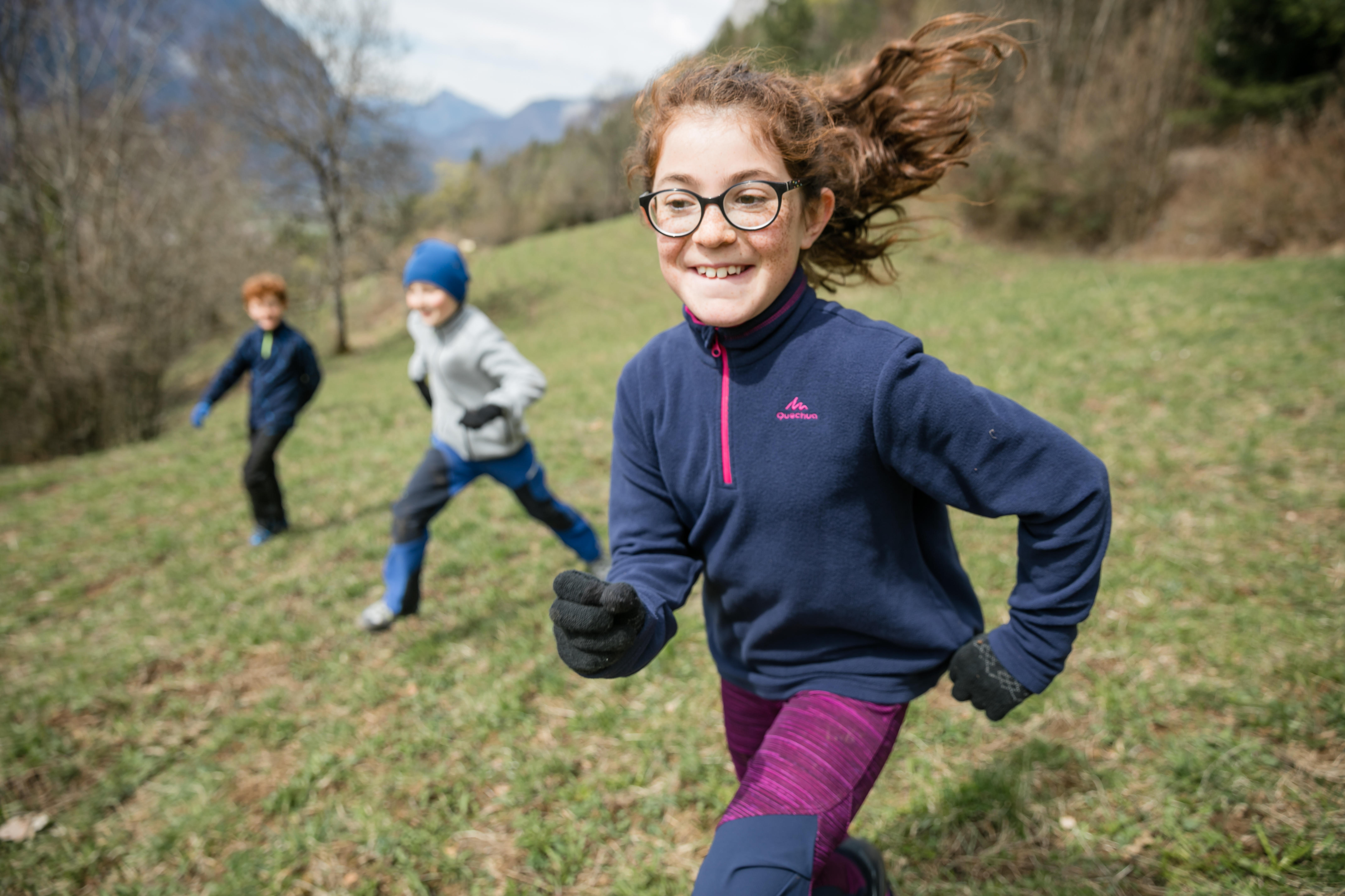 Children age 7-15 hiking fleece MH100 NAVY