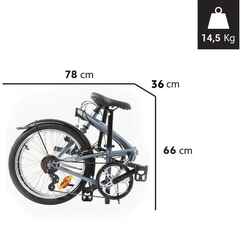 Σπαστό (αναδιπλούμενο) ποδήλατο Tilt 120 - Γκρι