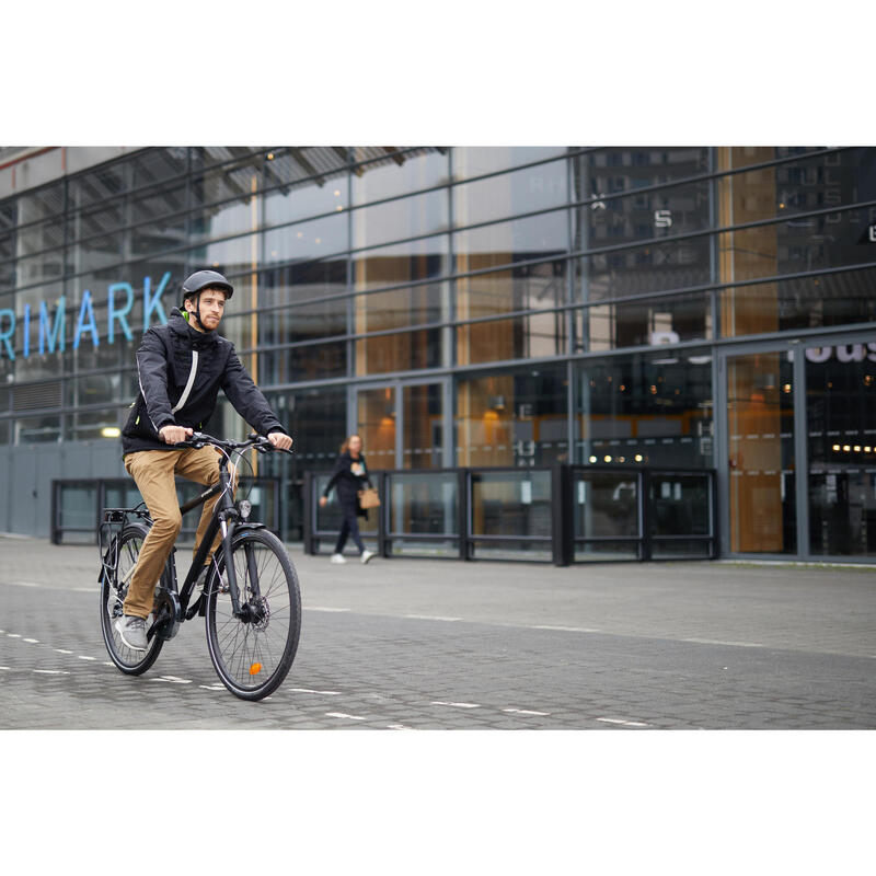 Fahrrad-Regenjacke City 900 Warm Herren schwarz