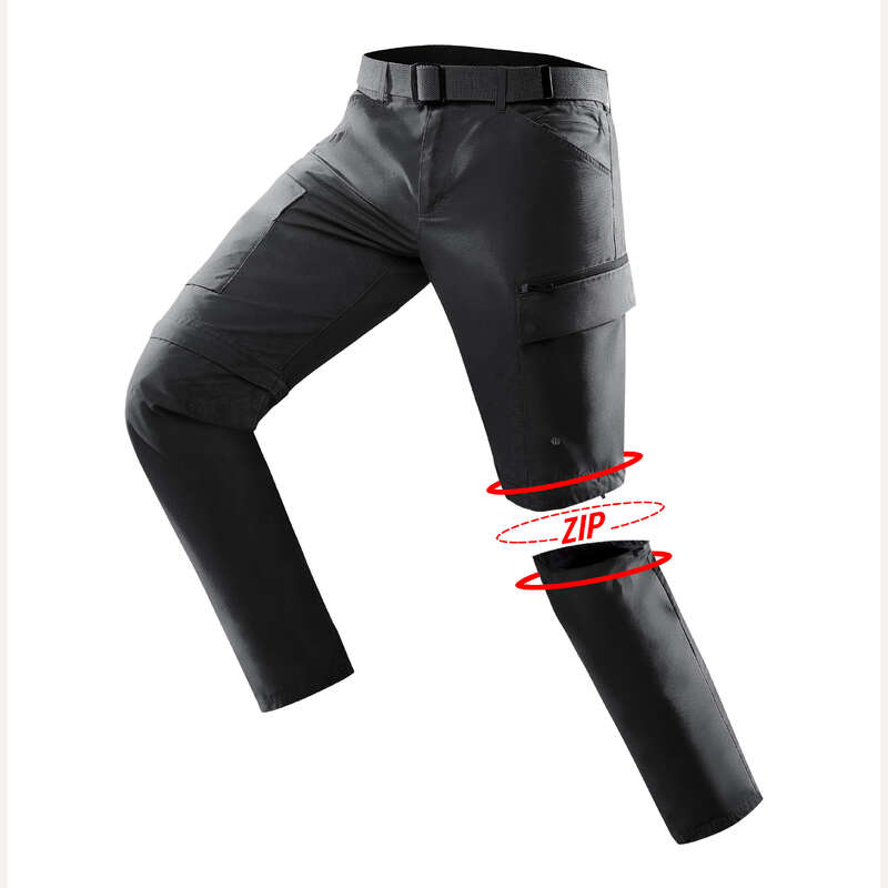 MEN APPAREL OUTFIT TRAVEL TREK Trekking - TRAVEL 500 M ZIP-OFF TROUSERS FORCLAZ - Trekking