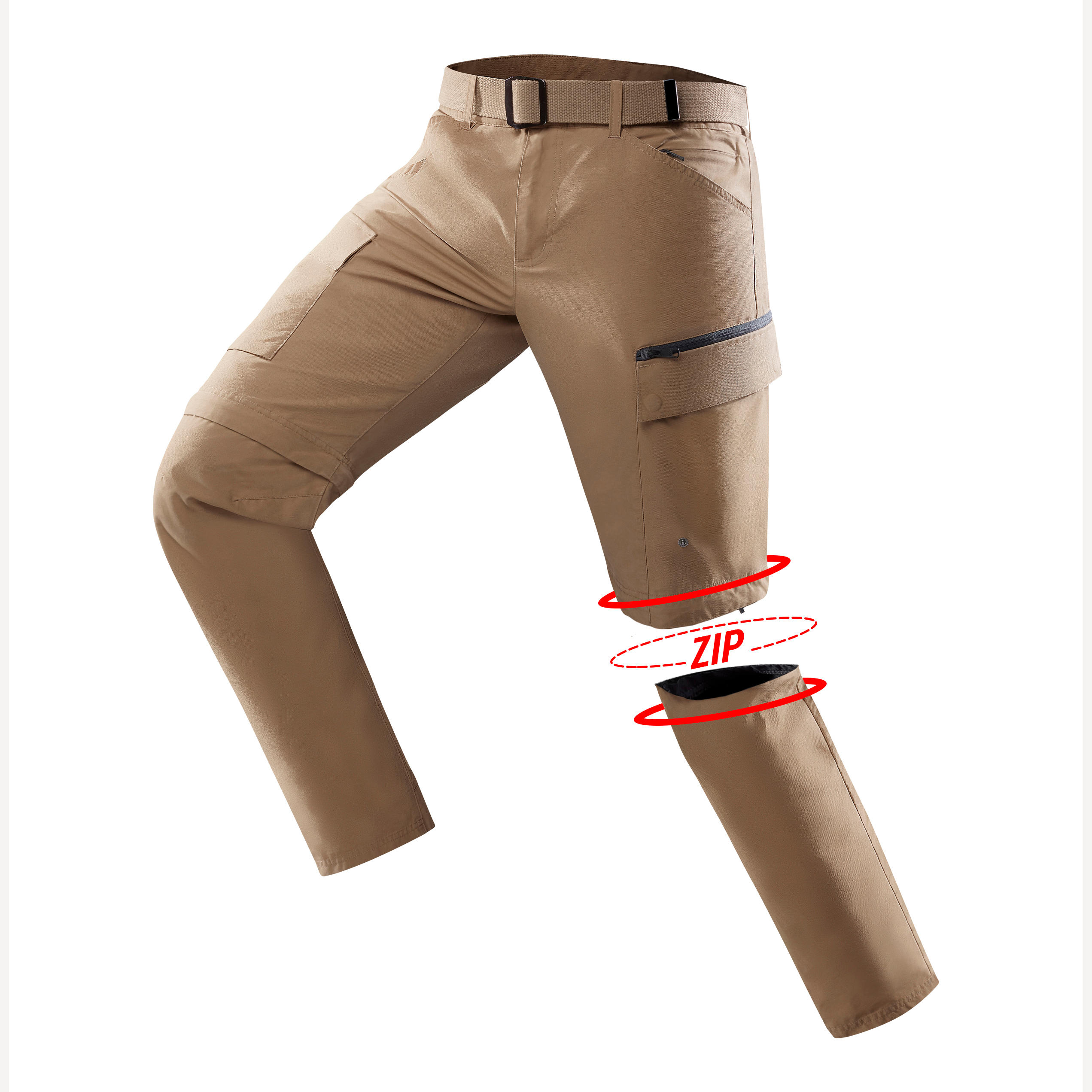 Travel500 M Zip-Off Trous Camel - Decathlon