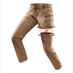 Pantalon modulable treking TRAVEL500 femme camel