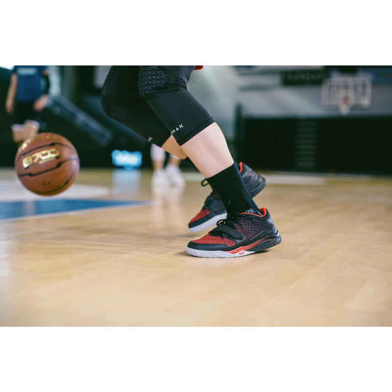 Men's/Women's Basketball Mid Socks 2-Pack SO500 - Black