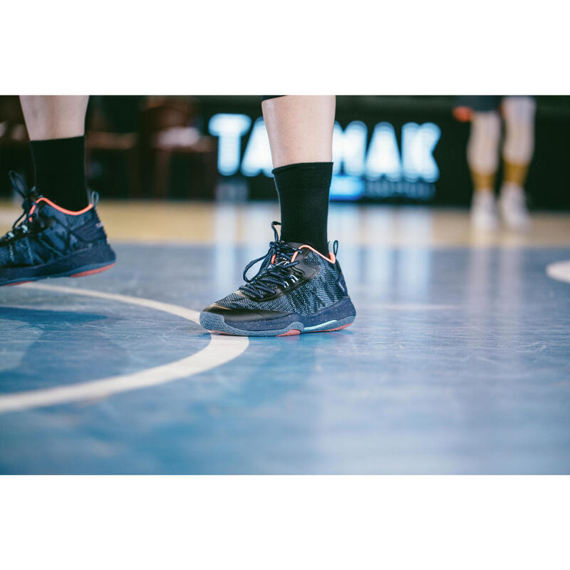 Men's/Women's Basketball Mid Socks 2-Pack SO500 - Black