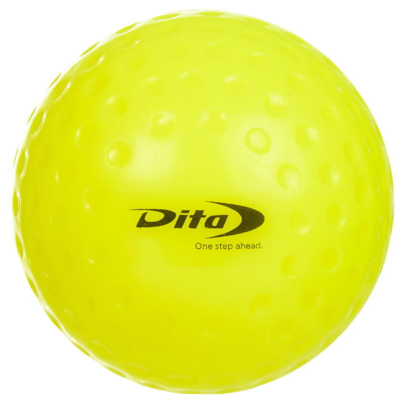 Balle de hockey sur gazon alvéolée Dimple jaune