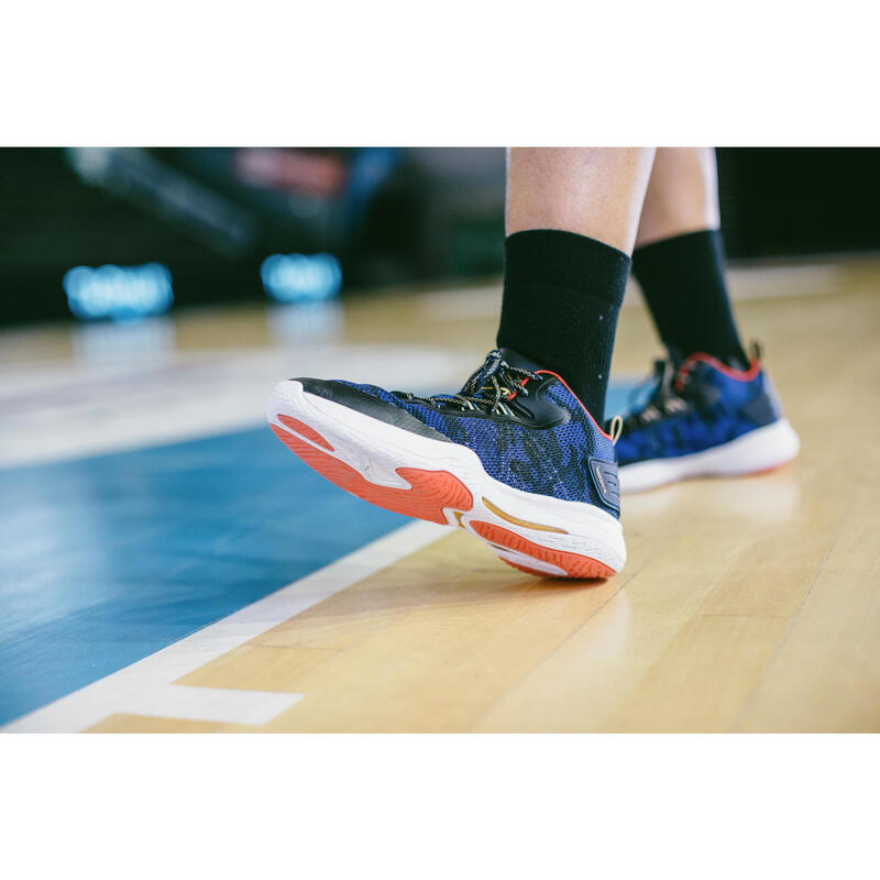 Unisex basketbalové boty SC500 Mid modro-červeno-zlaté