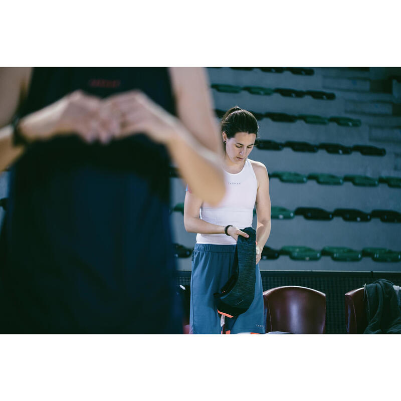 SOUS MAILLOT SANS MANCHE DE BASKETBALL FEMME POUR CONFIRMEE BLANC