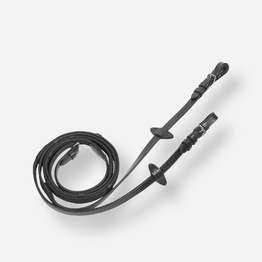Rênes équitation cuir grip Cheval - 500 noir