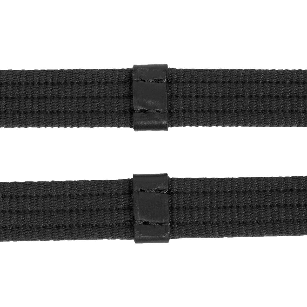 Horse Riding Leather Grip Reins 500 - Black