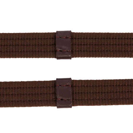 Horse Riding Silicone Grip Reins for Horse 500 - Brown