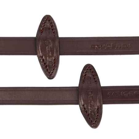 Horse Riding Silicone Grip Reins for Horse 500 - Brown