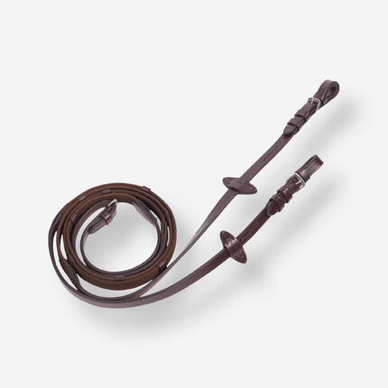 Rênes équitation cuir grip Cheval - 500 marron