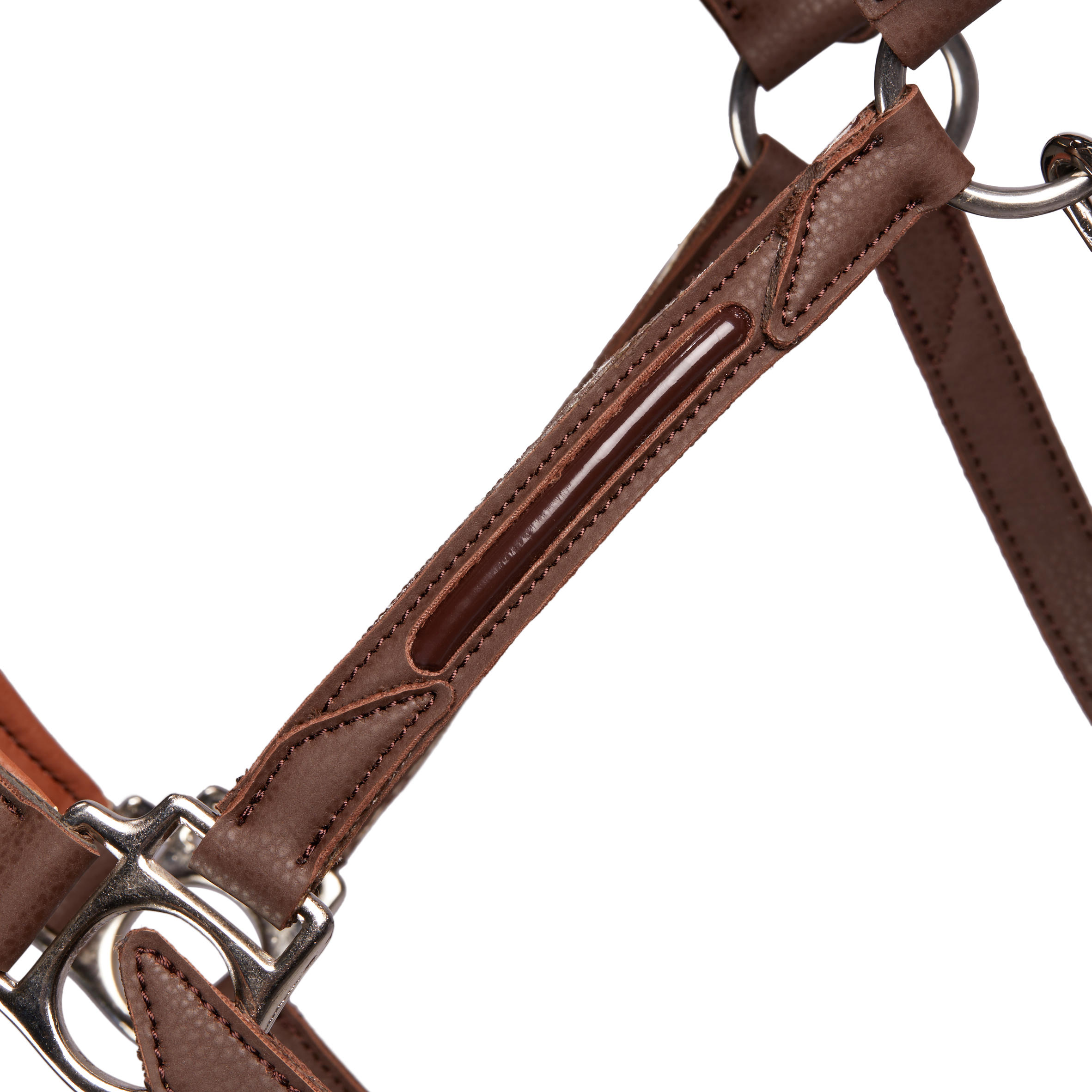 Horse Riding Synthetic Leather Halter for Horse & Pony 500 - Brown 5/6