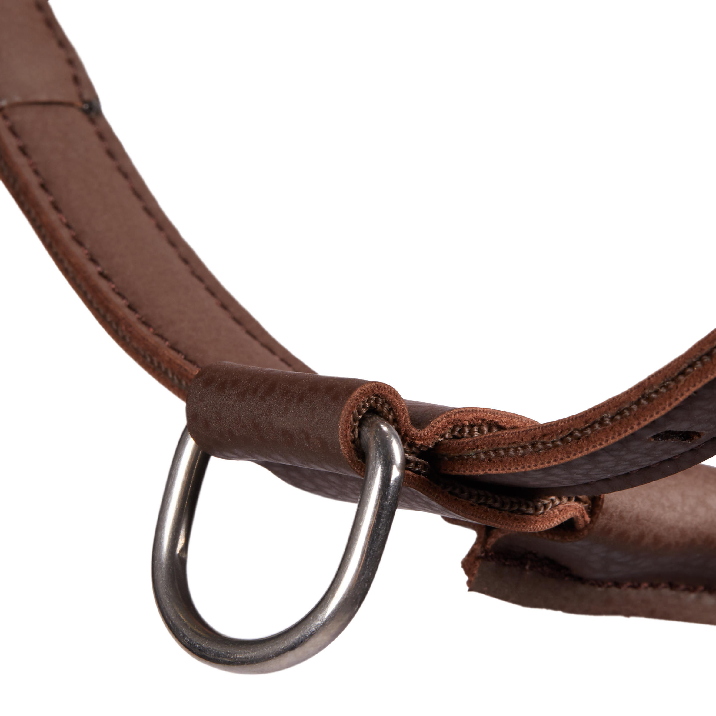Horse & Pony Riding Synthetic Leather Halter - 500 Brown - FOUGANZA