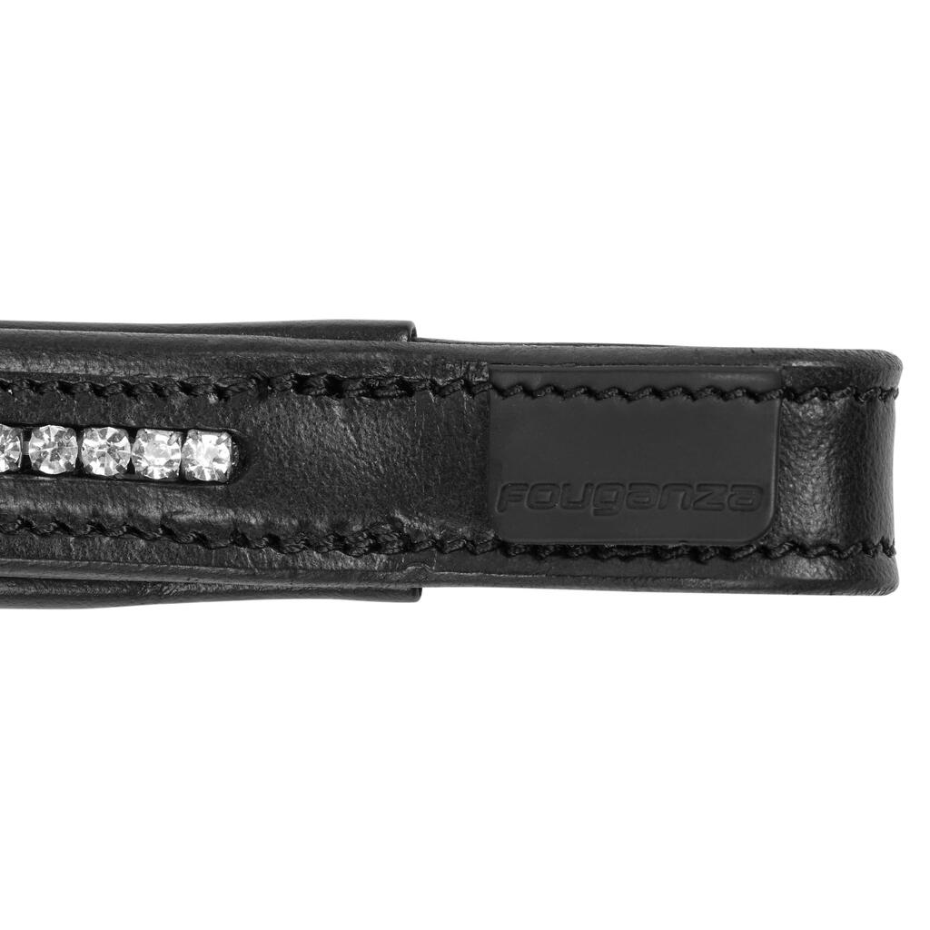 500 Strass Horse Riding Brow Band for Horse - Black