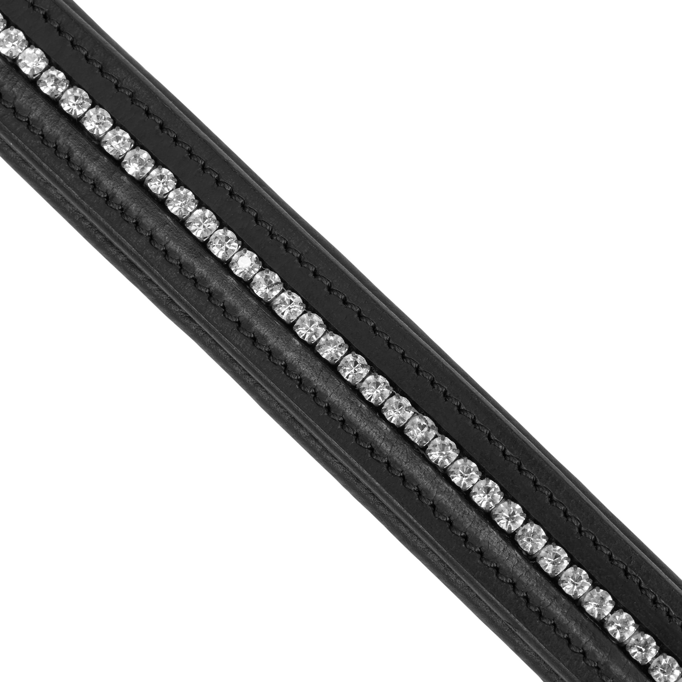 500 Strass Horse Riding Brow Band for Horse - Black 2/3